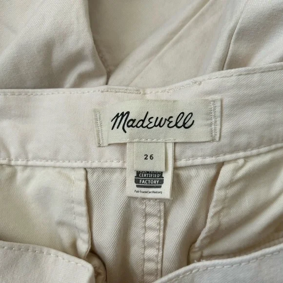 Madewell Low-Slung Straight Cargo Pants In Vintage Linen Beige Tan Size 26 - Picture 7 of 7